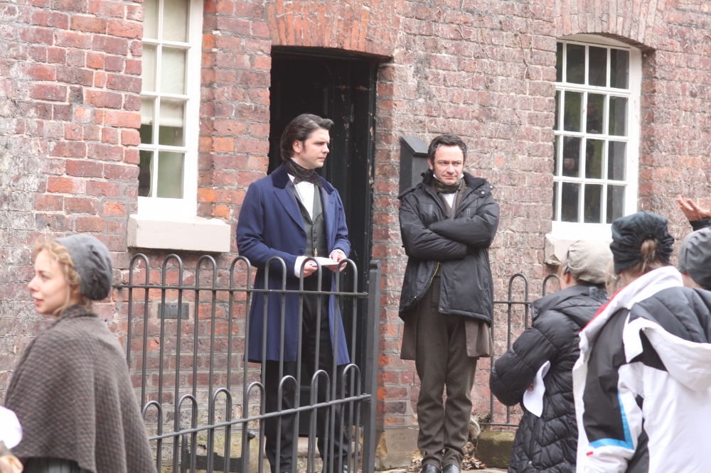 William Greg, played by Andrew Lee Potts, and James Windell, played by Justin Salinger, in between takes (Derek Hatton)